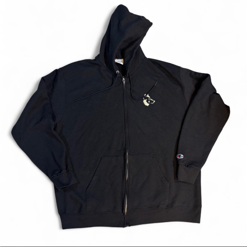 Champion black zip up hoodie Size XL
